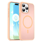 Custodia per telefono magnetica ibrida in PC TPU traslucido satinato con foro per fotocamera di precisione della serie Fanying, For iPhone 16, For iPhone 15 Pro Max