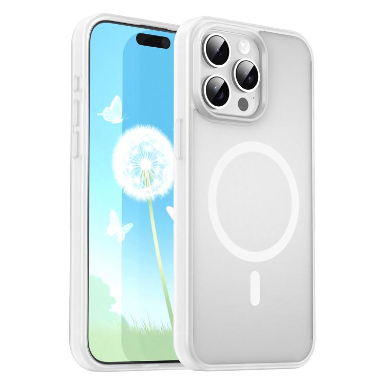 Custodia per telefono magnetica ibrida in PC TPU traslucido satinato con foro per fotocamera di precisione della serie Fanying, For iPhone 16, For iPhone 15 Pro Max