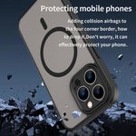 Custodia per telefono magnetica ibrida in PC TPU traslucido satinato con foro per fotocamera di precisione della serie Fanying, For iPhone 13 Pro, For iPhone 13