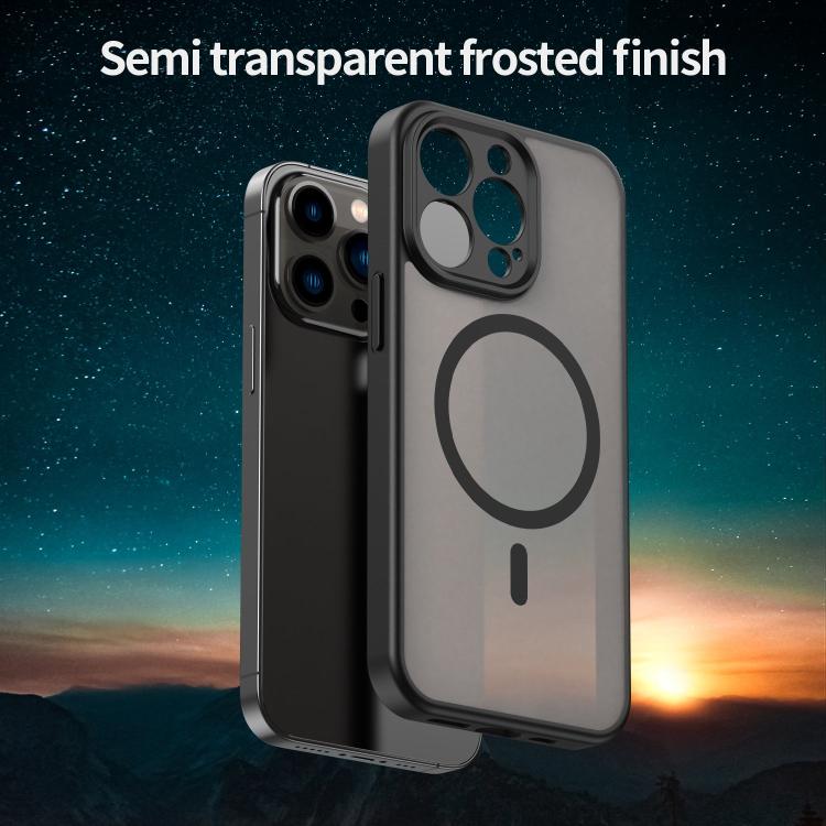 Custodia per telefono magnetica ibrida in PC TPU traslucido satinato con foro per fotocamera di precisione della serie Fanying, For iPhone 13 Pro, For iPhone 13
