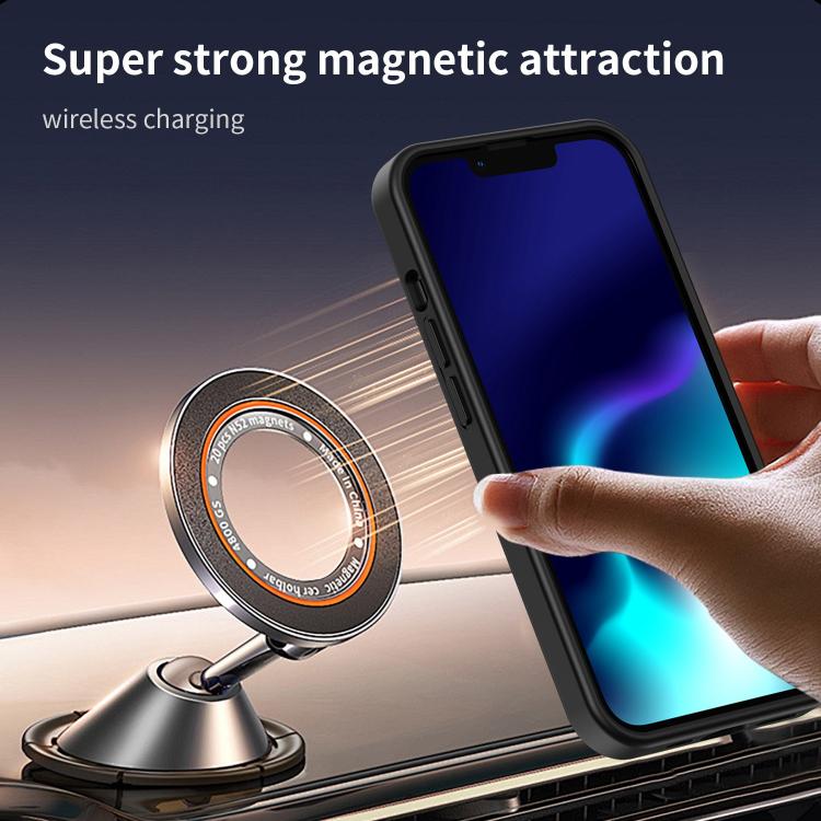 Custodia per telefono magnetica ibrida in PC TPU traslucido satinato con foro per fotocamera di precisione della serie Fanying, For iPhone 13 Pro, For iPhone 13