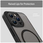 Custodia per telefono magnetica ibrida in PC TPU traslucido satinato con foro per fotocamera di precisione della serie Fanying, For iPhone 13 Pro, For iPhone 13