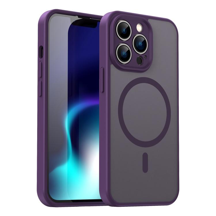 Custodia per telefono magnetica ibrida in PC TPU traslucido satinato con foro per fotocamera di precisione della serie Fanying, For iPhone 13 Pro, For iPhone 13