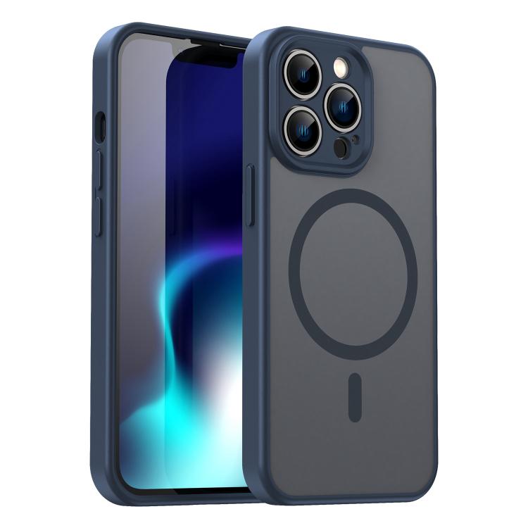 Custodia per telefono magnetica ibrida in PC TPU traslucido satinato con foro per fotocamera di precisione della serie Fanying, For iPhone 13 Pro, For iPhone 13