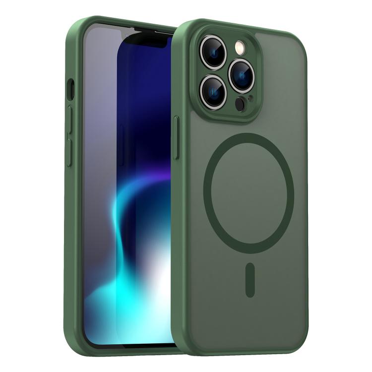 Custodia per telefono magnetica ibrida in PC TPU traslucido satinato con foro per fotocamera di precisione della serie Fanying, For iPhone 13 Pro, For iPhone 13