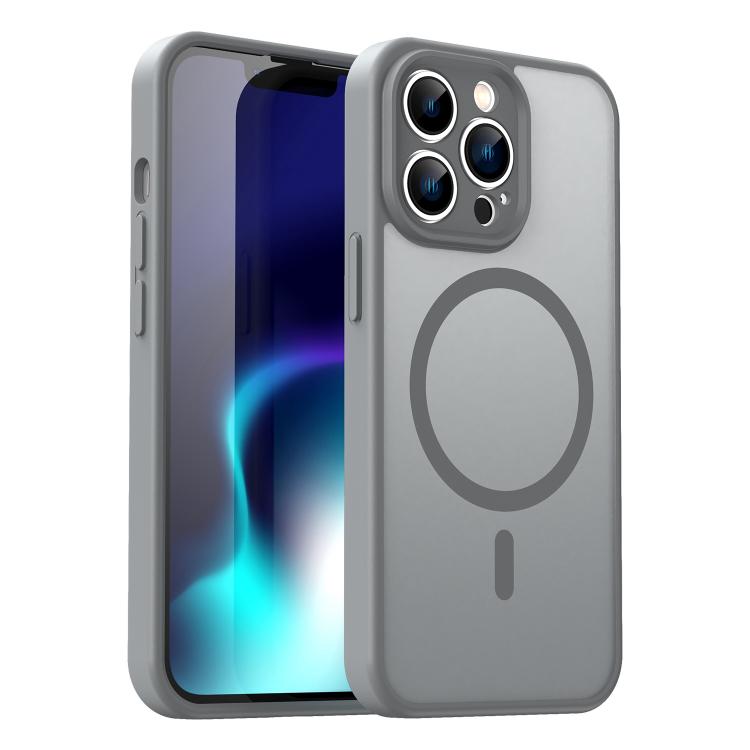 Custodia per telefono magnetica ibrida in PC TPU traslucido satinato con foro per fotocamera di precisione della serie Fanying, For iPhone 13 Pro, For iPhone 13