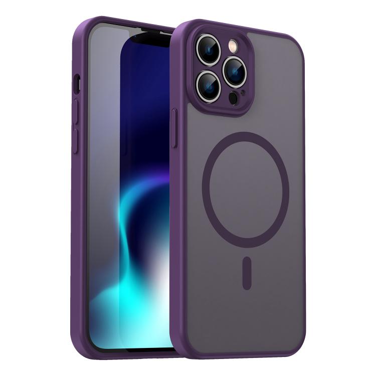 Custodia per telefono magnetica ibrida in PC TPU traslucido satinato con foro per fotocamera di precisione della serie Fanying, For iPhone 14 Pro Max, For iPhone 13 Pro Max