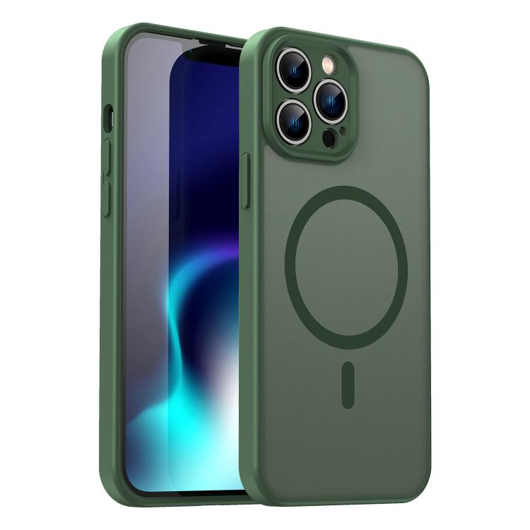 Custodia per telefono magnetica ibrida in PC TPU traslucido satinato con foro per fotocamera di precisione della serie Fanying, For iPhone 14 Pro Max, For iPhone 13 Pro Max