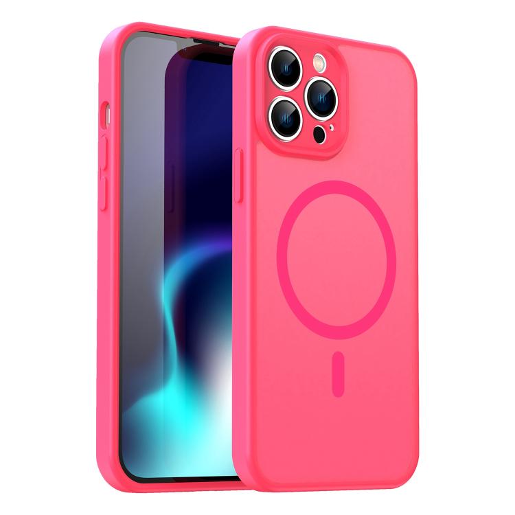 Custodia per telefono magnetica ibrida in PC TPU traslucido satinato con foro per fotocamera di precisione della serie Fanying, For iPhone 14 Pro Max, For iPhone 13 Pro Max