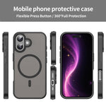 Custodia per telefono magnetica ibrida in PC TPU traslucido satinato con foro per fotocamera di precisione della serie Fanying, For iPhone 16, For iPhone 15 Pro Max