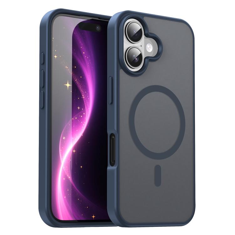 Custodia per telefono magnetica ibrida in PC TPU traslucido satinato con foro per fotocamera di precisione della serie Fanying, For iPhone 16, For iPhone 15 Pro Max
