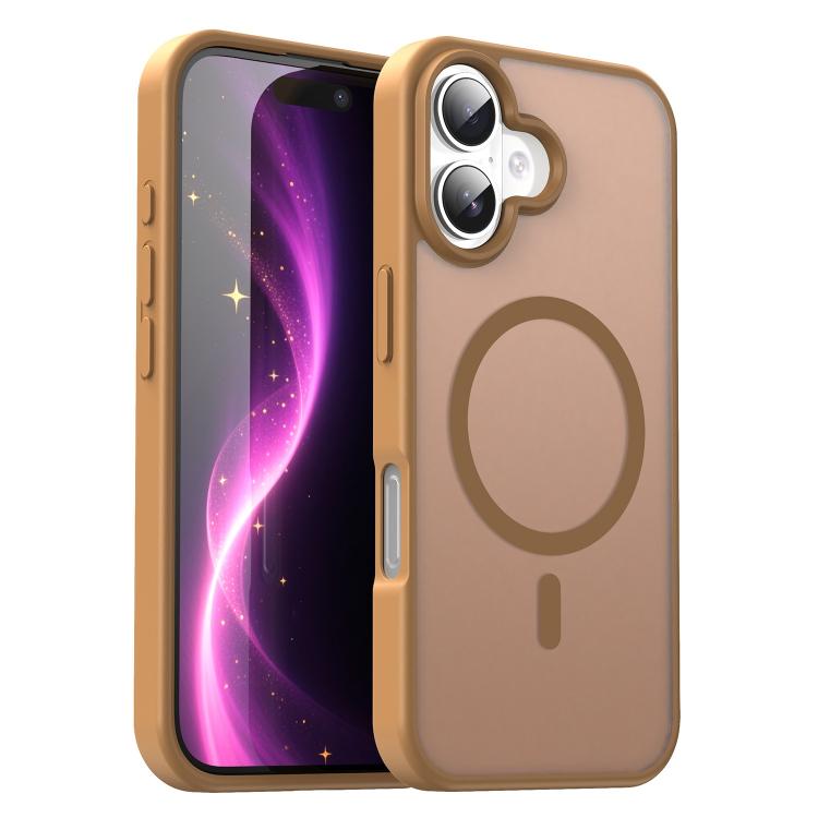 Custodia per telefono magnetica ibrida in PC TPU traslucido satinato con foro per fotocamera di precisione della serie Fanying, For iPhone 16, For iPhone 15 Pro Max