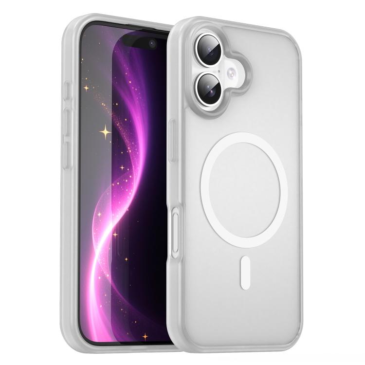 Custodia per telefono magnetica ibrida in PC TPU traslucido satinato con foro per fotocamera di precisione della serie Fanying, For iPhone 16, For iPhone 15 Pro Max