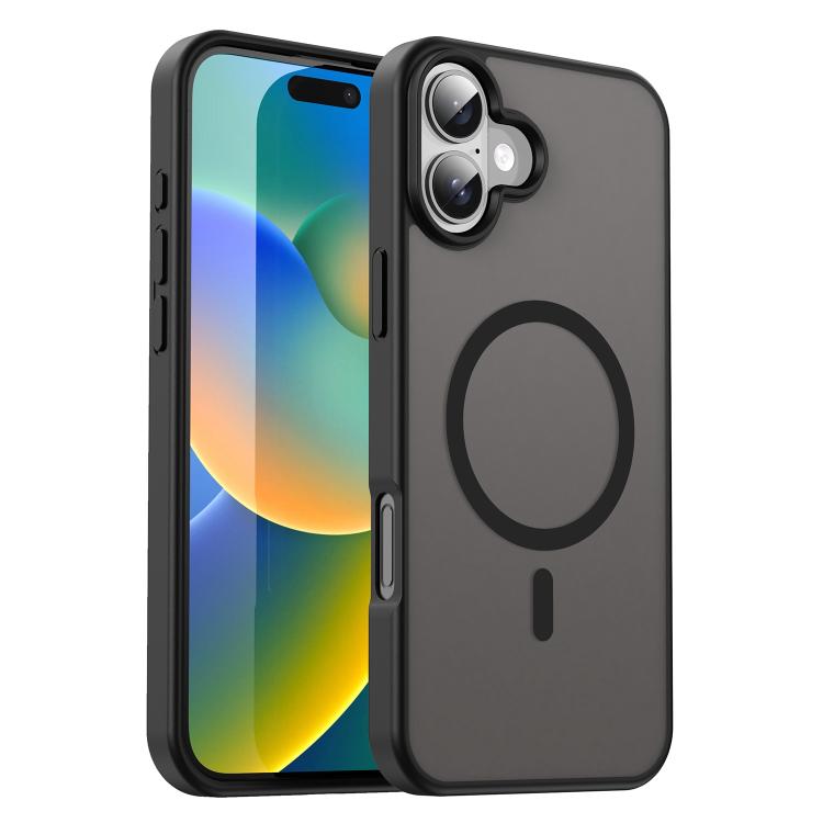 Custodia per telefono magnetica ibrida in PC TPU traslucido satinato con foro per fotocamera di precisione della serie Fanying, For iPhone 16 Pro, For iPhone 16 Plus