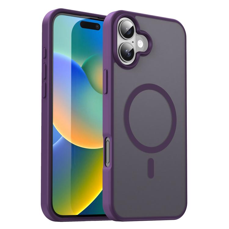 Custodia per telefono magnetica ibrida in PC TPU traslucido satinato con foro per fotocamera di precisione della serie Fanying, For iPhone 16 Pro, For iPhone 16 Plus