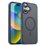Custodia per telefono magnetica ibrida in PC TPU traslucido satinato con foro per fotocamera di precisione della serie Fanying, For iPhone 16 Pro, For iPhone 16 Plus