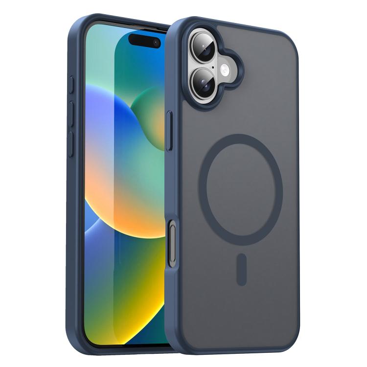 Custodia per telefono magnetica ibrida in PC TPU traslucido satinato con foro per fotocamera di precisione della serie Fanying, For iPhone 16 Pro, For iPhone 16 Plus
