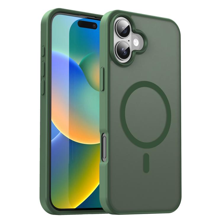 Custodia per telefono magnetica ibrida in PC TPU traslucido satinato con foro per fotocamera di precisione della serie Fanying, For iPhone 16 Pro, For iPhone 16 Plus