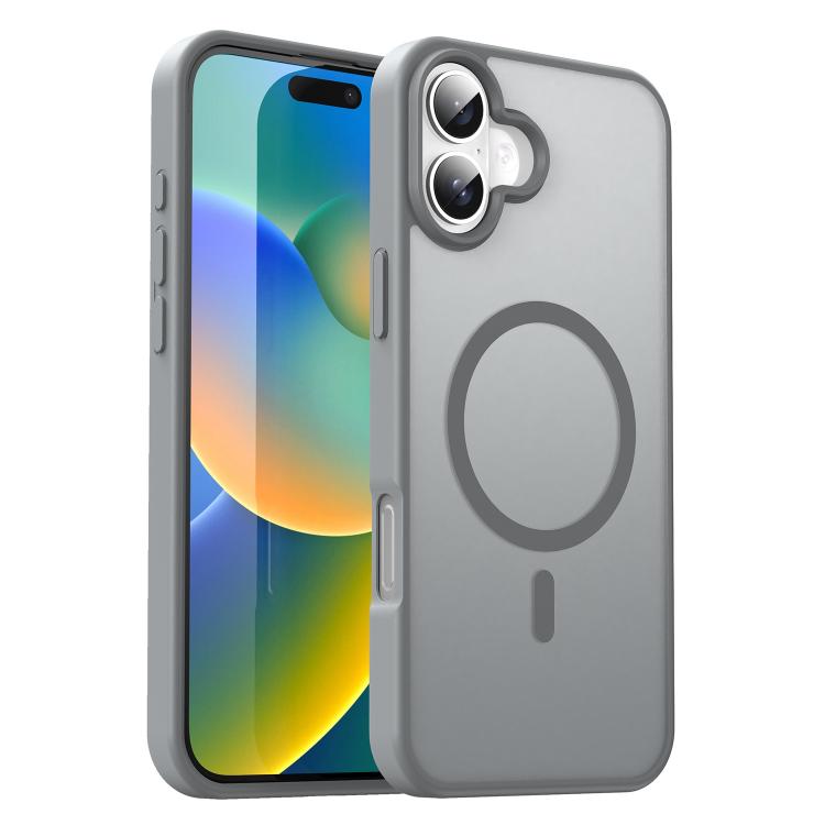 Custodia per telefono magnetica ibrida in PC TPU traslucido satinato con foro per fotocamera di precisione della serie Fanying, For iPhone 16 Pro, For iPhone 16 Plus