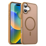 Custodia per telefono magnetica ibrida in PC TPU traslucido satinato con foro per fotocamera di precisione della serie Fanying, For iPhone 16 Pro, For iPhone 16 Plus