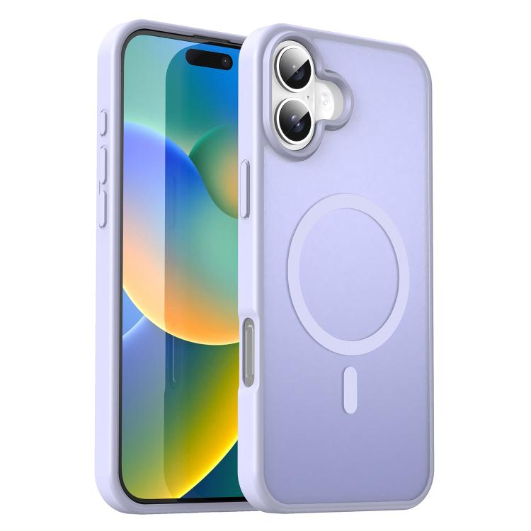 Custodia per telefono magnetica ibrida in PC TPU traslucido satinato con foro per fotocamera di precisione della serie Fanying, For iPhone 16 Pro, For iPhone 16 Plus
