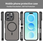 Custodia per telefono magnetica ibrida in PC TPU traslucido satinato con foro per fotocamera di precisione della serie Fanying, For iPhone 16 Pro, For iPhone 16 Plus