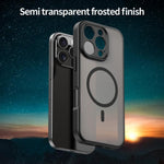 Custodia per telefono magnetica ibrida in PC TPU traslucido satinato con foro per fotocamera di precisione della serie Fanying, For iPhone 16 Pro, For iPhone 16 Plus