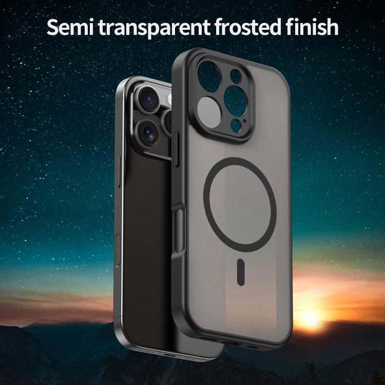 Custodia per telefono magnetica ibrida in PC TPU traslucido satinato con foro per fotocamera di precisione della serie Fanying, For iPhone 16 Pro, For iPhone 16 Plus
