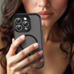 Custodia per telefono magnetica ibrida in PC TPU traslucido satinato con foro per fotocamera di precisione della serie Fanying, For iPhone 16 Pro, For iPhone 16 Plus