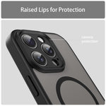 Custodia per telefono magnetica ibrida in PC TPU traslucido satinato con foro per fotocamera di precisione della serie Fanying, For iPhone 16 Pro, For iPhone 16 Plus