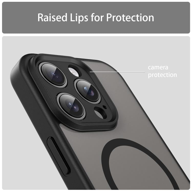 Custodia per telefono magnetica ibrida in PC TPU traslucido satinato con foro per fotocamera di precisione della serie Fanying, For iPhone 16 Pro, For iPhone 16 Plus