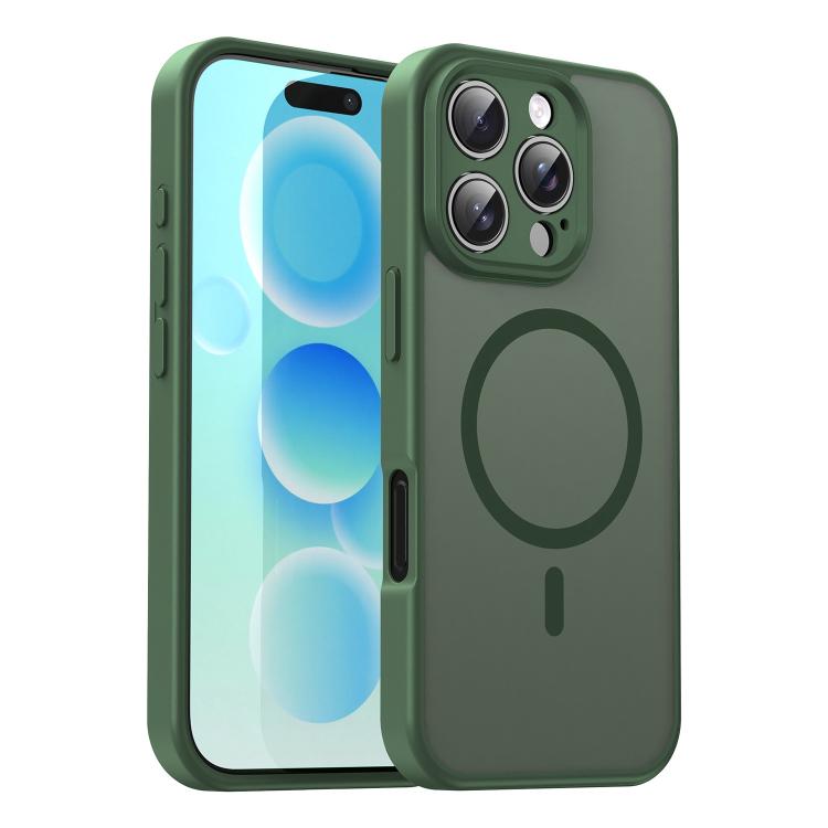 Custodia per telefono magnetica ibrida in PC TPU traslucido satinato con foro per fotocamera di precisione della serie Fanying, For iPhone 16 Pro, For iPhone 16 Plus