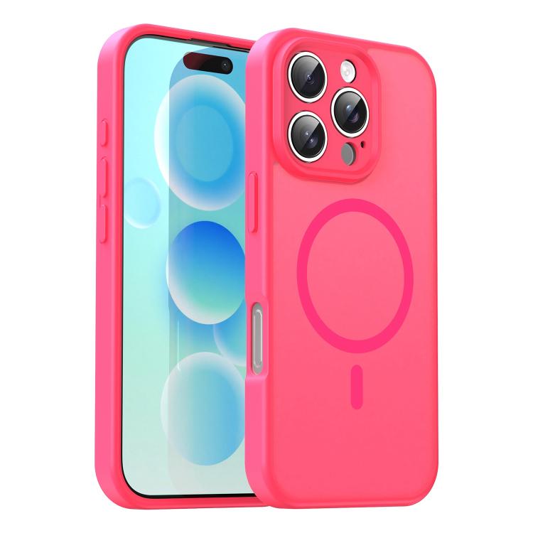 Custodia per telefono magnetica ibrida in PC TPU traslucido satinato con foro per fotocamera di precisione della serie Fanying, For iPhone 16 Pro, For iPhone 16 Plus