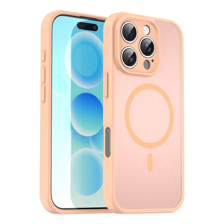 Custodia per telefono magnetica ibrida in PC TPU traslucido satinato con foro per fotocamera di precisione della serie Fanying, For iPhone 16 Pro, For iPhone 16 Plus