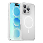 Custodia per telefono magnetica ibrida in PC TPU traslucido satinato con foro per fotocamera di precisione della serie Fanying, For iPhone 16 Pro, For iPhone 16 Plus