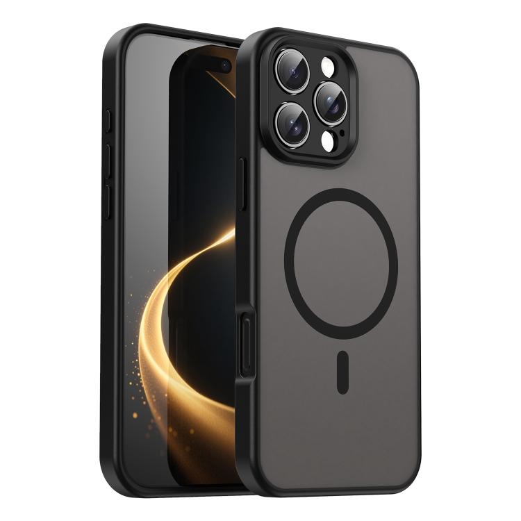 Custodia per telefono magnetica ibrida in PC TPU traslucido satinato con foro per fotocamera di precisione della serie Fanying, For iPhone Air, For iPhone 16 Pro Max