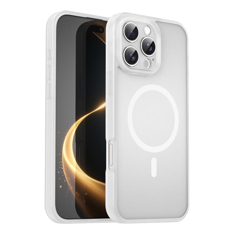 Custodia per telefono magnetica ibrida in PC TPU traslucido satinato con foro per fotocamera di precisione della serie Fanying, For iPhone Air, For iPhone 16 Pro Max