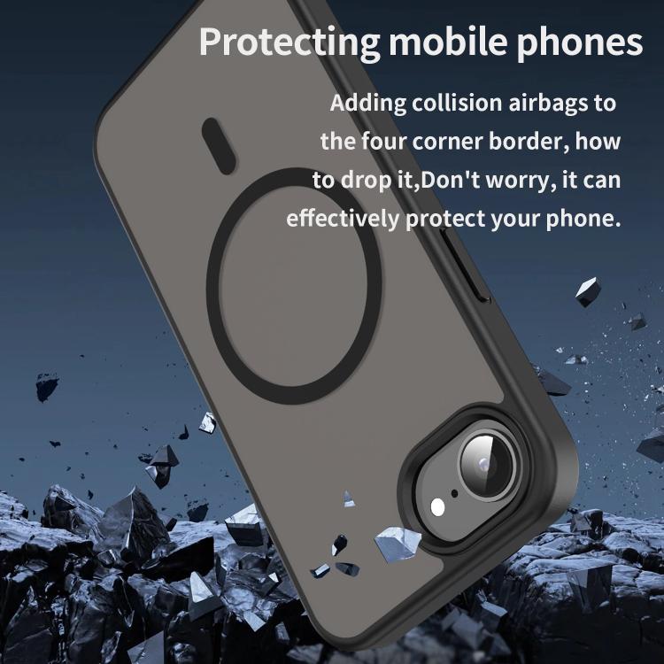 Custodia per telefono magnetica ibrida in PC TPU traslucido satinato con foro per fotocamera di precisione della serie Fanying, For iPhone 16e / 17e, For iPhone 17 Pro Max