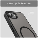 Custodia per telefono magnetica ibrida in PC TPU traslucido satinato con foro per fotocamera di precisione della serie Fanying, For iPhone 16e / 17e, For iPhone 17 Pro Max