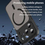 Custodia per telefono magnetica ibrida in PC TPU traslucido satinato con foro per fotocamera di precisione della serie Fanying, For iPhone 17 Pro, For iPhone 17