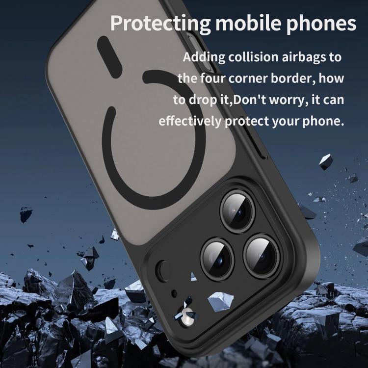 Custodia per telefono magnetica ibrida in PC TPU traslucido satinato con foro per fotocamera di precisione della serie Fanying, For iPhone 17 Pro, For iPhone 17