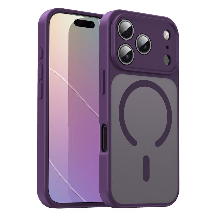 Custodia per telefono magnetica ibrida in PC TPU traslucido satinato con foro per fotocamera di precisione della serie Fanying, For iPhone 17 Pro, For iPhone 17