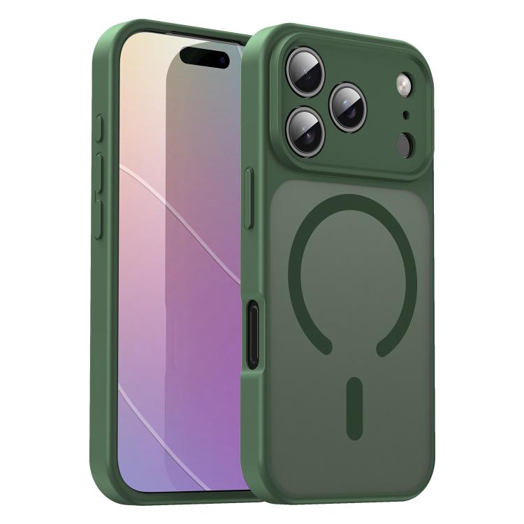 Custodia per telefono magnetica ibrida in PC TPU traslucido satinato con foro per fotocamera di precisione della serie Fanying, For iPhone 17 Pro, For iPhone 17