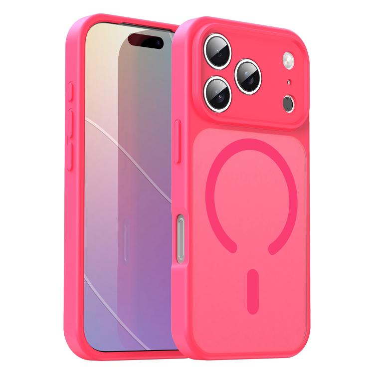 Custodia per telefono magnetica ibrida in PC TPU traslucido satinato con foro per fotocamera di precisione della serie Fanying, For iPhone 17 Pro, For iPhone 17