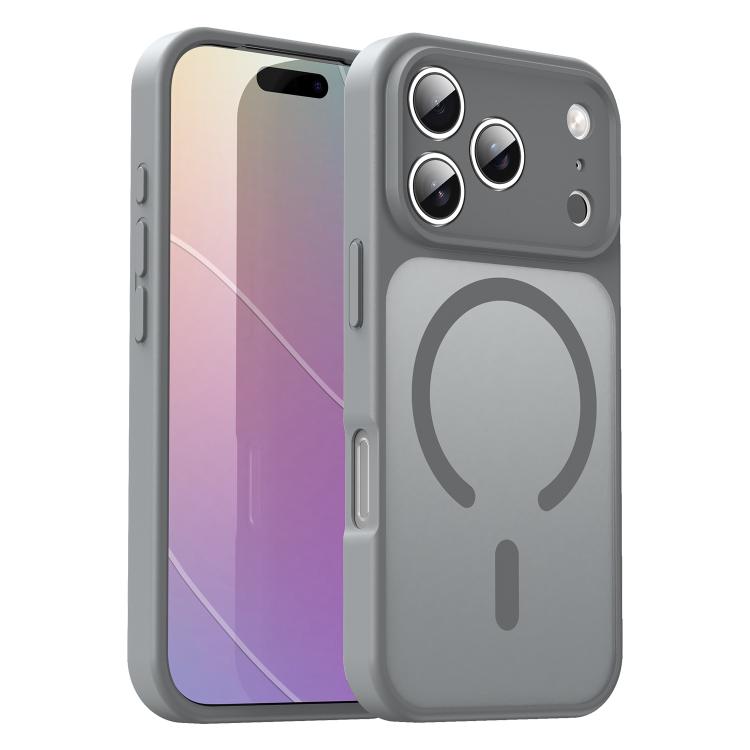 Custodia per telefono magnetica ibrida in PC TPU traslucido satinato con foro per fotocamera di precisione della serie Fanying, For iPhone 17 Pro, For iPhone 17