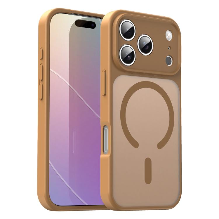 Custodia per telefono magnetica ibrida in PC TPU traslucido satinato con foro per fotocamera di precisione della serie Fanying, For iPhone 17 Pro, For iPhone 17