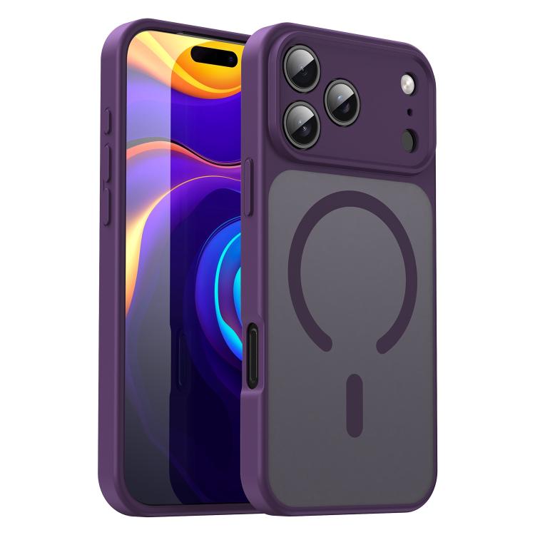 Custodia per telefono magnetica ibrida in PC TPU traslucido satinato con foro per fotocamera di precisione della serie Fanying, For iPhone 16e / 17e, For iPhone 17 Pro Max