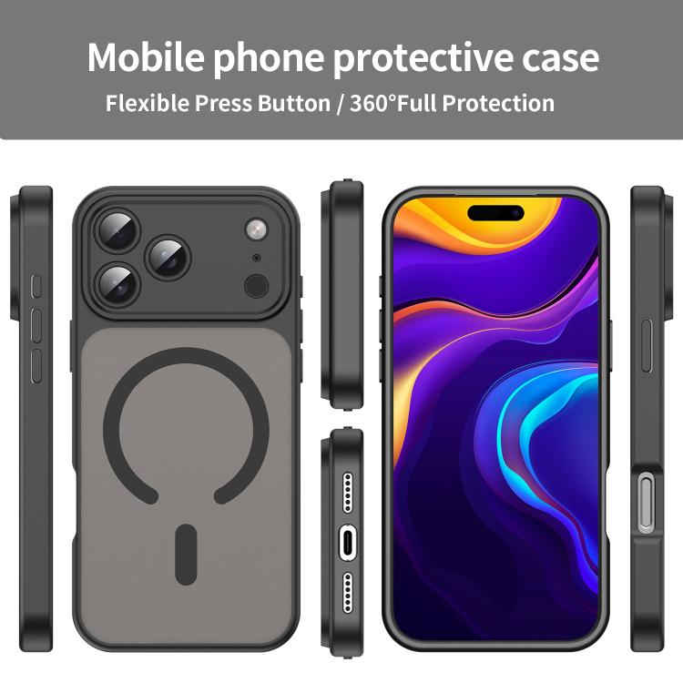 Custodia per telefono magnetica ibrida in PC TPU traslucido satinato con foro per fotocamera di precisione della serie Fanying, For iPhone 18 Pro, For iPhone 18 Pro Max