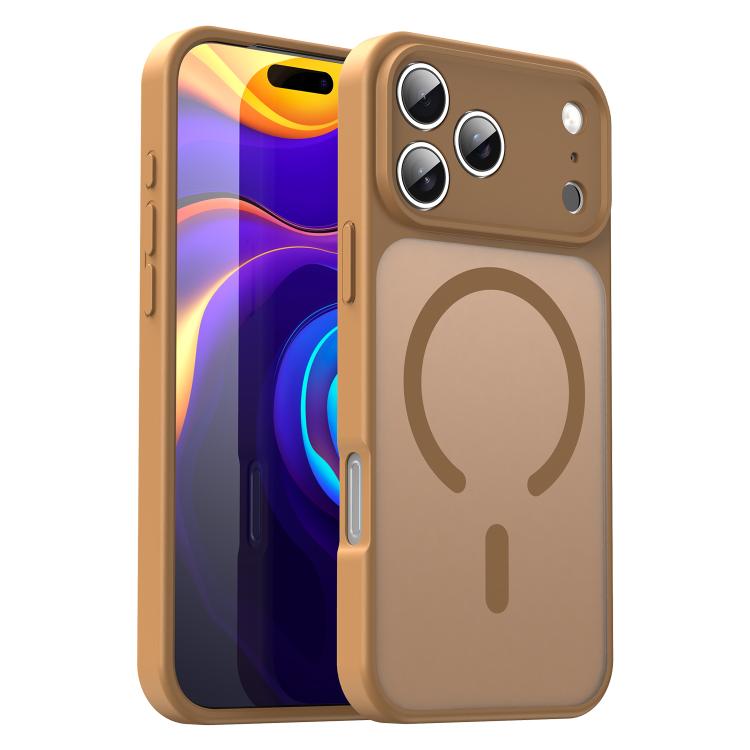 Custodia per telefono magnetica ibrida in PC TPU traslucido satinato con foro per fotocamera di precisione della serie Fanying, For iPhone 18 Pro, For iPhone 18 Pro Max