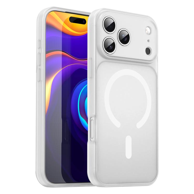 Custodia per telefono magnetica ibrida in PC TPU traslucido satinato con foro per fotocamera di precisione della serie Fanying, For iPhone 18 Pro, For iPhone 18 Pro Max